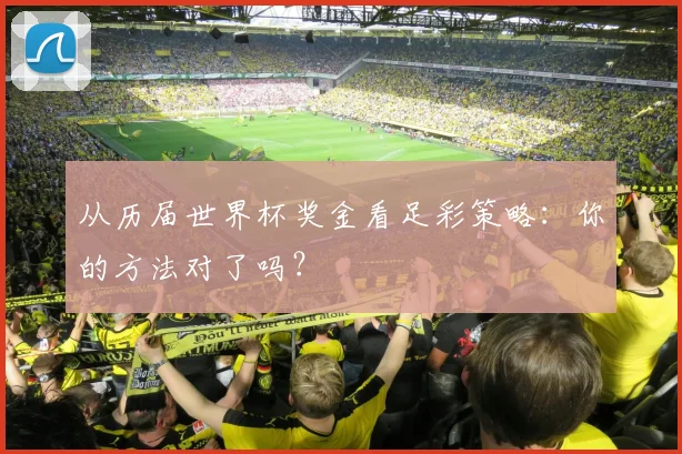 从历届世界杯奖金看足彩策略：你的方法对了吗？